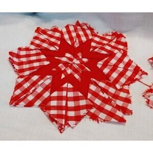 9 Red Star Quilting Blocks, Ready To Appliqué, 10.5 Inches Wide